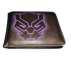 Buckle Down Faux Leather Black Panther Bi-Fold Wallet